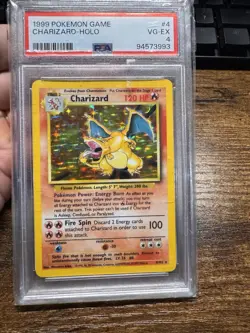 1999 Pokemon Base Set Charizard Holo #4/102 PSA 4 VG-EX - Image 1