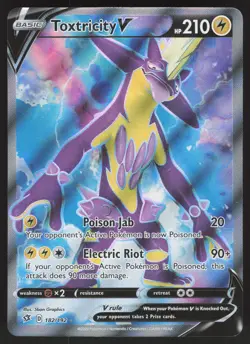 Toxtricity V 182/192 Ultra Rare Pokemon TCG SWSH02: Rebel Clash NM - Image 1