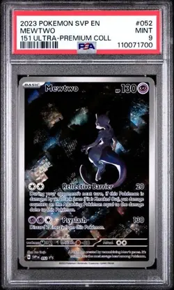 2023 POKEMON SVP EN-SV BLACK STAR PROMO 151 ULTRA-PREM COLL #052 MEWTWO PSA 9 - Image 1