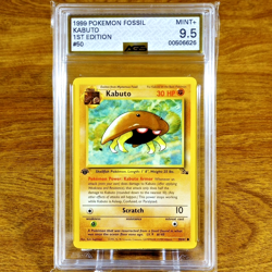 Pokemon Fossil Series 1st Edition Kabuto 50/62 AGS Mint+ 9.5 Common 1999 - Image 1