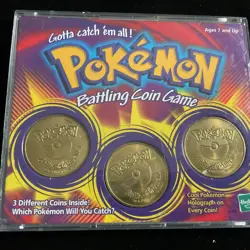 Pokemon Vintage Battling Coin Game Battle Coins 1999 Collectable Hasbro Free Shi - Image 1