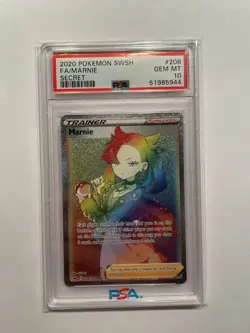 2020 Pokemon Sword & Shield - Marnie #208 Fa Secret -- PSA 10 GEM MINT - Image 1