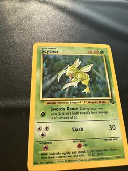 Pokemon TCG Scyther Jungle 10/64 Holo Unlimited Holo Rare LP - Image 1