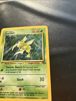Pokemon TCG Scyther Jungle 10/64 Holo Unlimited Holo Rare LP - Image 2