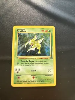Pokemon TCG Scyther Jungle 10/64 Holo Unlimited Holo Rare LP - Image 3