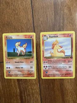 Pokemon Cards Ponyta Rapidash Base Jungle Set with Bonus Gift - Image 1