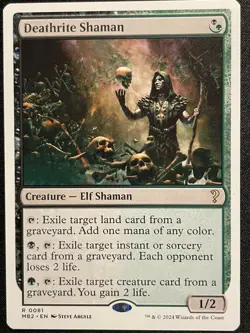 Deathrite Shaman White Border #81 Mystery Booster 2 MTG Magic Card NM - Image 1