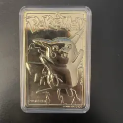 VINTAGE 1999 23K Gold-Plated Pikachu Burger King Pokemon Card NM IN CASE - Image 1