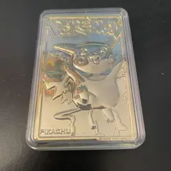 VINTAGE 1999 23K Gold-Plated Pikachu Burger King Pokemon Card NM IN CASE - Image 2
