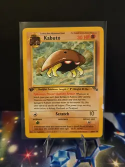 Kabuto 1st Edition Fossil Set Pokemon WOTC TCG Common Card #50/62 LP/MP - Image 1