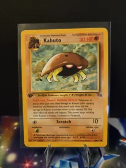 Kabuto 1st Edition Fossil Set Pokemon WOTC TCG Common Card #50/62 LP/MP - Image 2