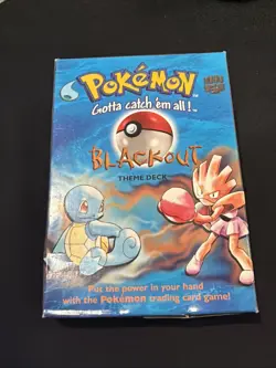 VINTAGE 1999 WOTC pokemon cards W/ Blackout Theme Deck Box Cards And Manual - Image 1