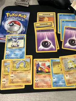 VINTAGE 1999 WOTC pokemon cards W/ Blackout Theme Deck Box Cards And Manual - Image 4