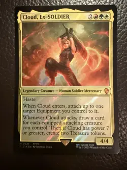 Mtg FIC Final Fantasy - Cloud, Ex-SOLDIER -NM SURGE FOIL - Image 1