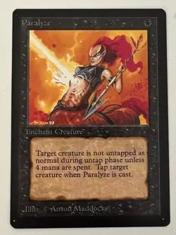 Magic the Gathering MTG Beta Paralyze NM (Beta Bob) - Image 1