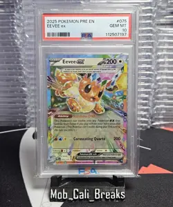 2025 Pokemon Pre EN-Prismatic Evolutions Eevee EX PSA 10 #075 - Image 1