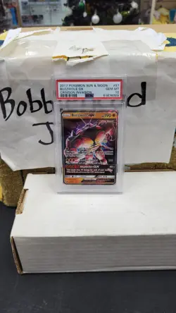 2017 BUZZWOLE GX SUN & MOON CRIMSON INVASION POKEMON TCG PSA 10 GEM MINT #57 - Image 1
