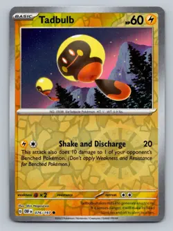 Pokemon Tadbulb 076/197 SV03: Obsidian Flames 076/197 Near Mint NM Reverse Holo - Image 1