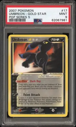 2007 Pokemon Gold Star Umbreon Pop Series 5 #17 - PSA 9 - Image 1
