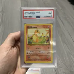 Pokemon 1999 Game Base Set Charmander #46 PSA 9 - Image 1