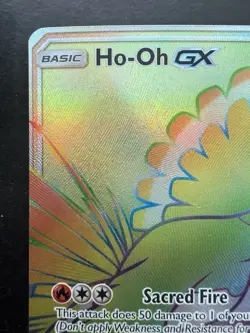 Pokemon HO-OH GX Sun & Moon Sm80 Black Star Promo Rainbow Rare (NM) - Image 2