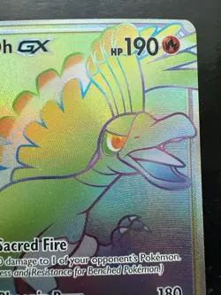 Pokemon HO-OH GX Sun & Moon Sm80 Black Star Promo Rainbow Rare (NM) - Image 3