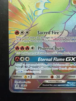 Pokemon HO-OH GX Sun & Moon Sm80 Black Star Promo Rainbow Rare (NM) - Image 4