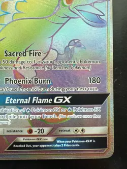 Pokemon HO-OH GX Sun & Moon Sm80 Black Star Promo Rainbow Rare (NM) - Image 5