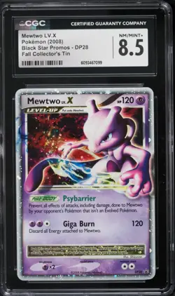 CGC 8.5 Mewtwo LV. X Holo Promo Fall Collector's Tin D&P 2008 Pokemon #DP28 - Image 1
