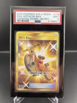 2019 Pokemon SM Celestial Storm 178/168 Acro Bike PSA 9 MINT - Image 1