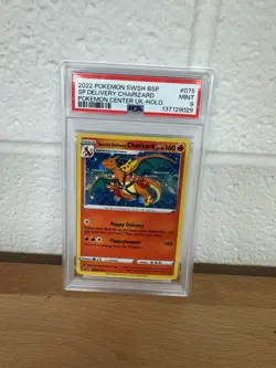 2022 POKEMON SWSH BLACK STAR PROMO #075 SPECIAL DELIVERY CHARIZARD-HOLO PSA 9 - Image 1