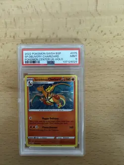 2022 POKEMON SWSH BLACK STAR PROMO #075 SPECIAL DELIVERY CHARIZARD-HOLO PSA 9 - Image 2