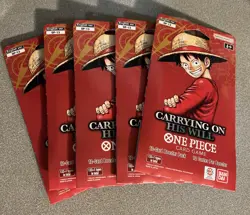 One Piece TCG OP-13 Carrying On His Will Sleeved Booster Packs English Lot Of 5 - Image 1