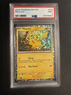 McDonald's 2024 Pikachu Holo Card 002/015 Pokemon Promos PSA - Image 1