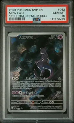 PSA 10 Mewtwo 052 Mew 151 Ultra-Premium Collection Black Star Promo Pokemon Card - Image 1