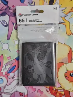 Pokemon Center TCG: Scorching Charizard Black Card Sleeves (65 Sleeves) - Sealed - Image 1