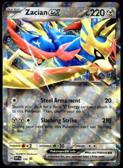 Pokemon TCG Zacian ex SVP 198 2025 Scarlet & Violet Black Star Promo Card - LP - Image 1