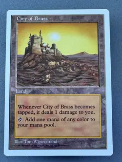 City of Brass Rare MTG 5th Edition-Never Played Mint/Near Mint-Vintage - Image 1