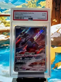 2023 POKEMON PAR EN PARADOX RIFT #199 GROUDON ILLUSTRATION RARE PSA 9 MINT - Image 1