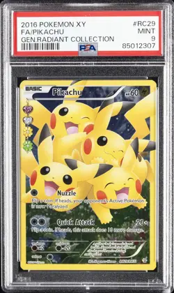 2016 POKEMON XY GENERATIONS RADIANT COLL #RC29 FULL ART/PIKACHU PSA 9 - Image 1