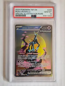 PSA 10 2024 Pokemon Temporal Forces Iron Crown Ex Illustration Rare No. 206 - Image 1