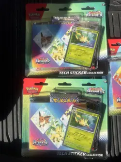 Pokemon TCG: Scarlet Violet Prismatic Evolutions Tech Sticker Collection 3X Lot - Image 2