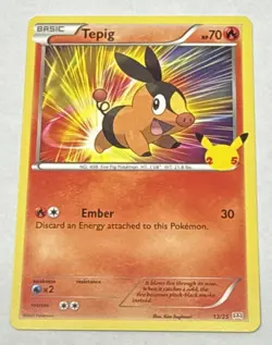 Tepig 13/25 Non Holo - 2021 Pokemon 25th Anniversary McDonalds Promo - Image 2