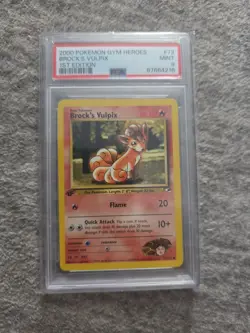 2000 Pokemon Gym Heroes Brock's Vulpix 1st Edition 73 PSA 9 - Image 1