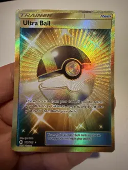 Pokemon Ultra Ball Trainer Item Secret Rare Full Art Holo 161/149 SM Base Set - Image 1