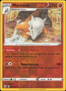 Pokemon - Marowak #070/163 - SWSH05: Battle Styles Reverse Holo - Image 1