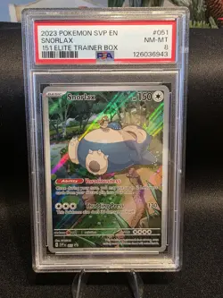 Pokemon Snorlax 051 PSA 8 NM-Mint 151 Elite Trainer Box Promo SVP en 2023 - Image 1