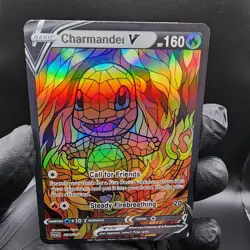 Pokemon Charmander Stain Glass Custom Made Fan Art Holo - Image 1