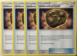 POKEMON 4X UNIDENTIFIED FOSSIL 155/181 TEAM UP UNCOMMON NEAR MINT-PLAYSET - Image 1