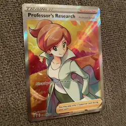 Pokemon Professor's Research Juniper SWSH152 Full Art Trainer Black Star Promo - Image 1